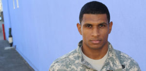 Young soldier feeling better after neurofeedback session