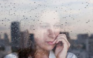 Women feeling depressed in winter