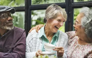 Elderly group having a great time