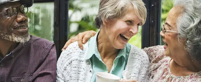 Elderly group having a great time